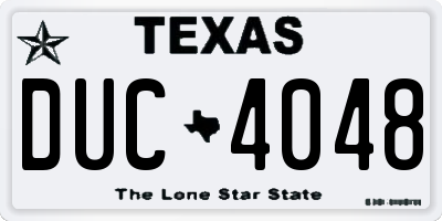 TX license plate DUC4048