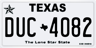 TX license plate DUC4082