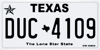 TX license plate DUC4109