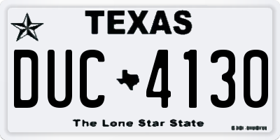 TX license plate DUC4130