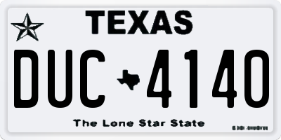 TX license plate DUC4140
