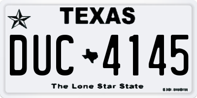TX license plate DUC4145