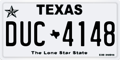 TX license plate DUC4148