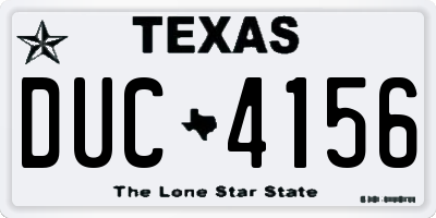 TX license plate DUC4156