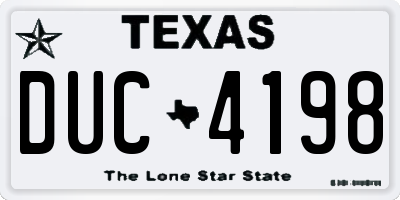 TX license plate DUC4198