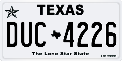 TX license plate DUC4226