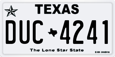 TX license plate DUC4241