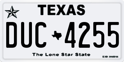 TX license plate DUC4255