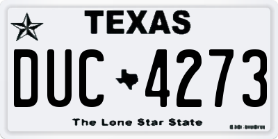 TX license plate DUC4273