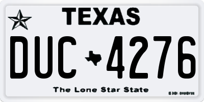 TX license plate DUC4276