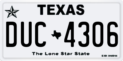 TX license plate DUC4306