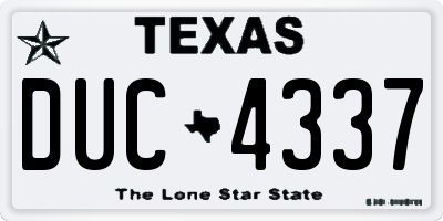 TX license plate DUC4337
