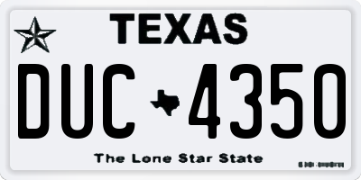 TX license plate DUC4350