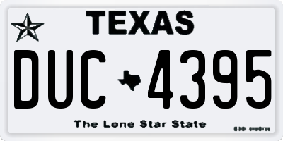 TX license plate DUC4395
