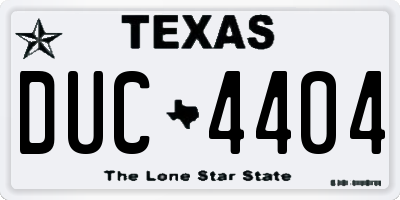 TX license plate DUC4404