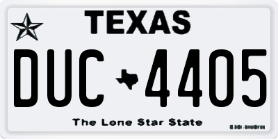 TX license plate DUC4405