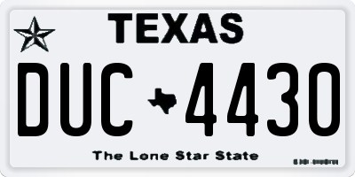 TX license plate DUC4430