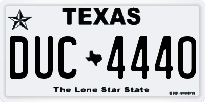 TX license plate DUC4440