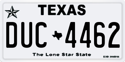 TX license plate DUC4462