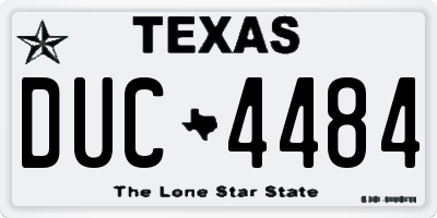 TX license plate DUC4484