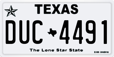 TX license plate DUC4491