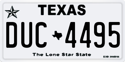 TX license plate DUC4495
