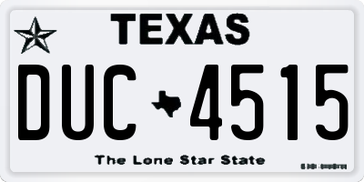 TX license plate DUC4515