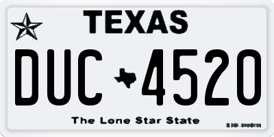 TX license plate DUC4520