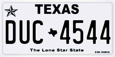 TX license plate DUC4544