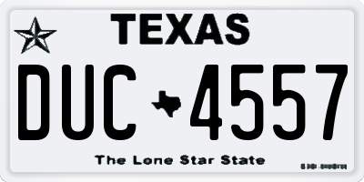 TX license plate DUC4557