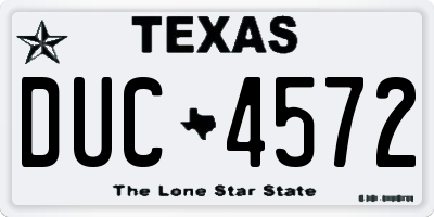 TX license plate DUC4572