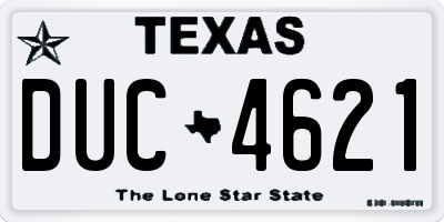 TX license plate DUC4621