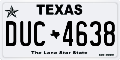 TX license plate DUC4638
