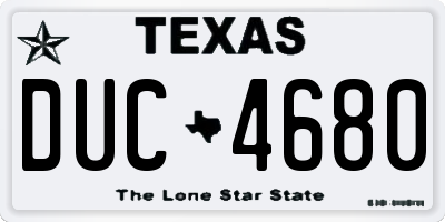 TX license plate DUC4680