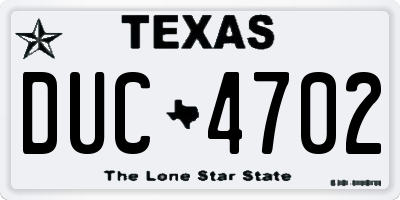 TX license plate DUC4702