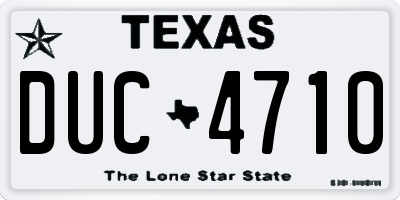 TX license plate DUC4710