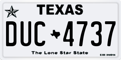 TX license plate DUC4737