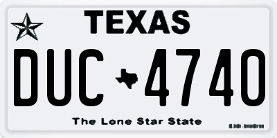 TX license plate DUC4740