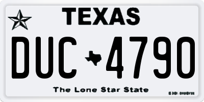 TX license plate DUC4790