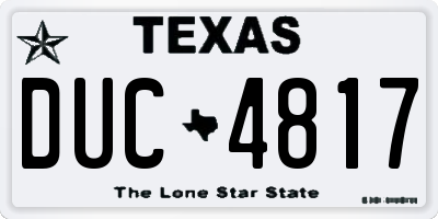 TX license plate DUC4817