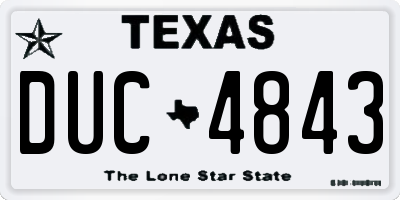 TX license plate DUC4843