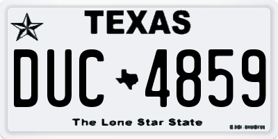 TX license plate DUC4859