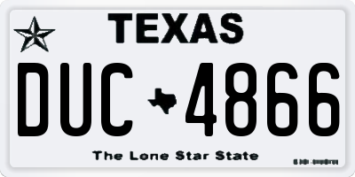 TX license plate DUC4866