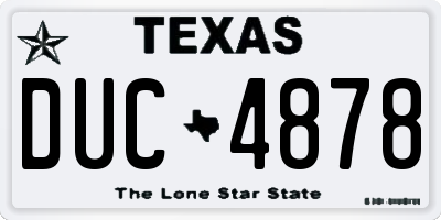 TX license plate DUC4878