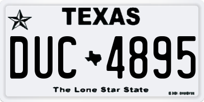 TX license plate DUC4895