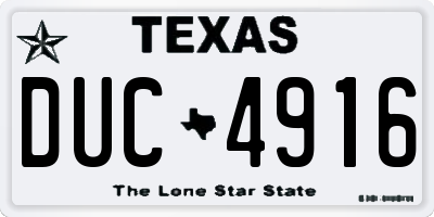 TX license plate DUC4916