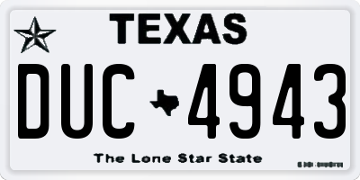 TX license plate DUC4943
