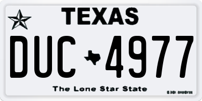 TX license plate DUC4977