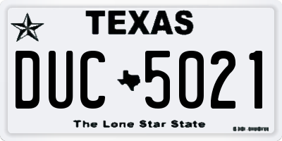 TX license plate DUC5021