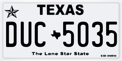 TX license plate DUC5035